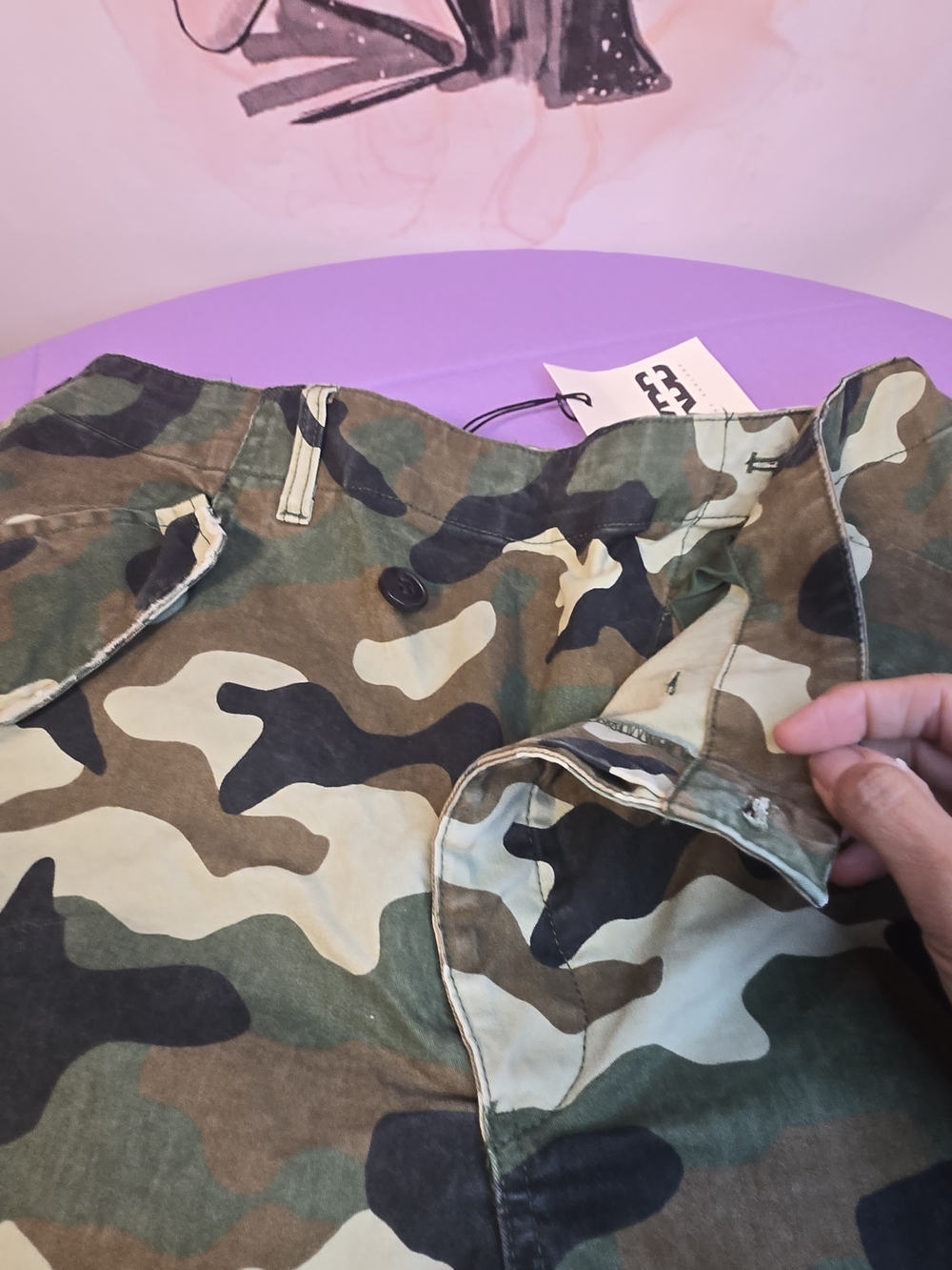 Camo Cargo Pants - Green Brown Black Size M - Picture 7 of 12